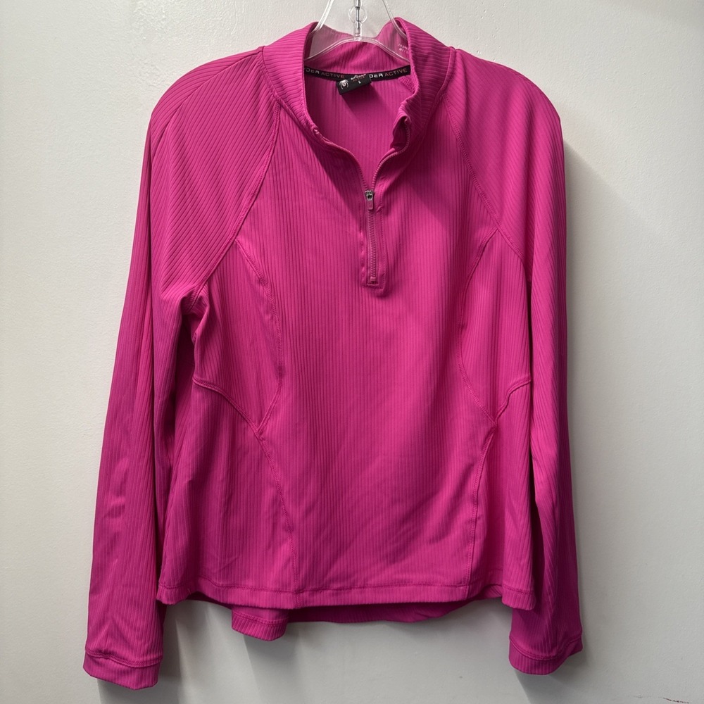 Women's‎ Spyder Activewear Pullover Hot Pink Quarter Zip Long Sleeve Large